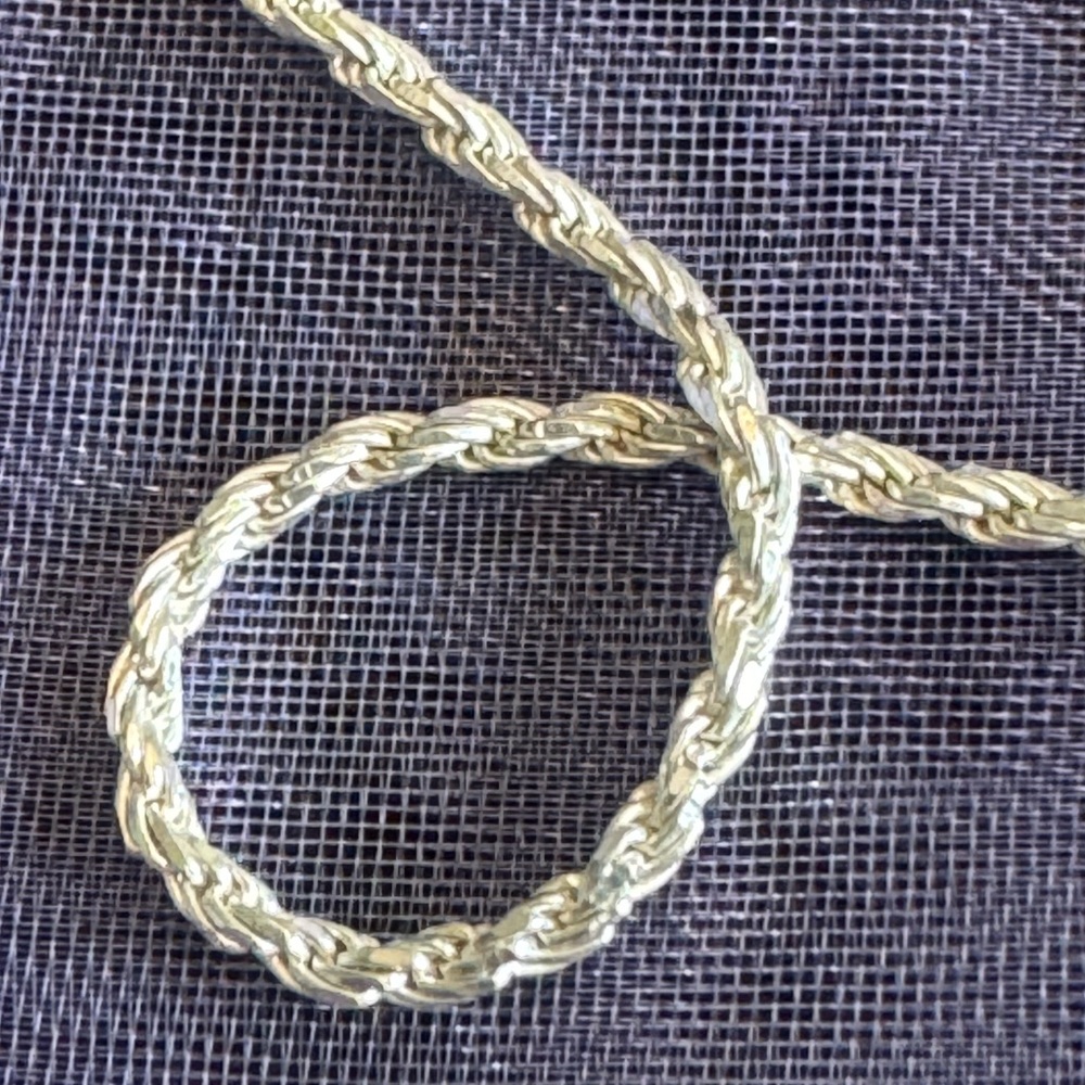 Sterling silver rope chain- 7 1/2 “ length. Heavy weight